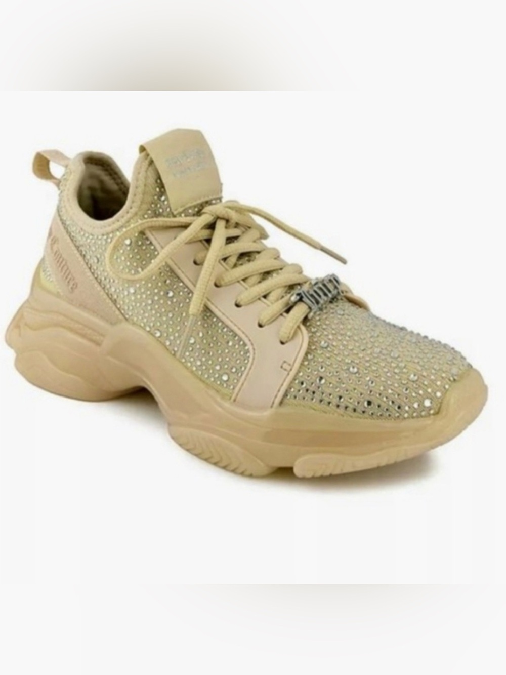 Juicy Couture Adana Sneakers Bling Platform Chunky Rhinestone Tan Size 8